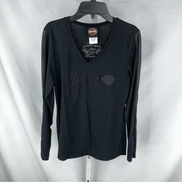 Harley Davidson Women’s Black Long Sleeve Shirt Paradise Portland Oregon Size M - Picture 1 of 8